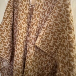 Michael Kors Tan and Cream Reversible Cape